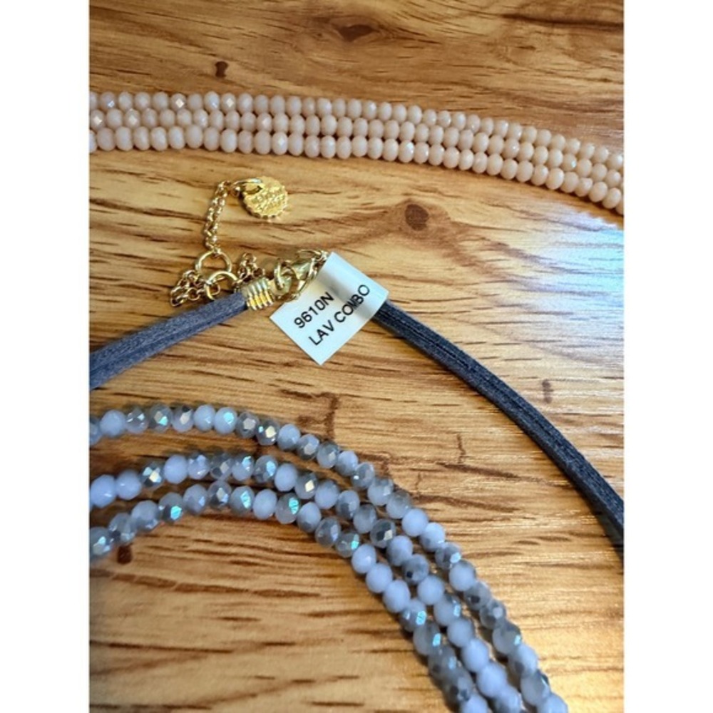 Marlyn Schiff Lavender Combo Multi Strand Beaded Necklace OS - Picture 13 of 14